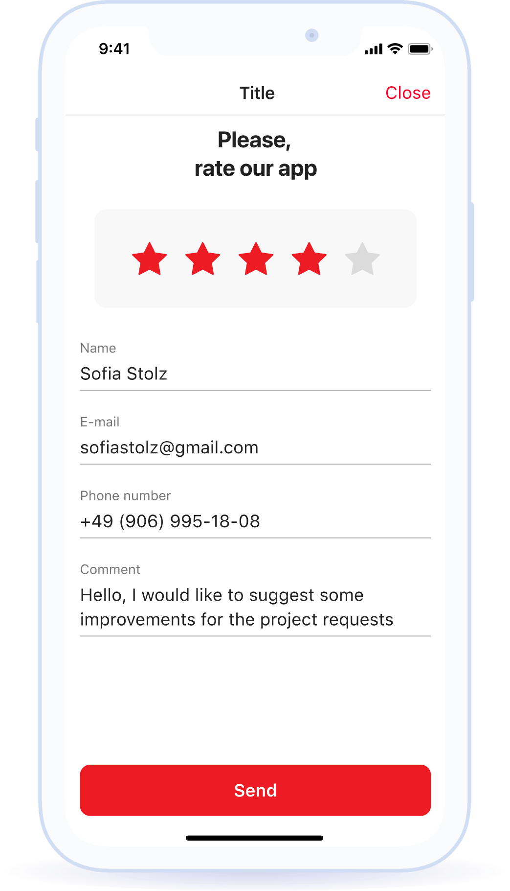 Ability to rate the application