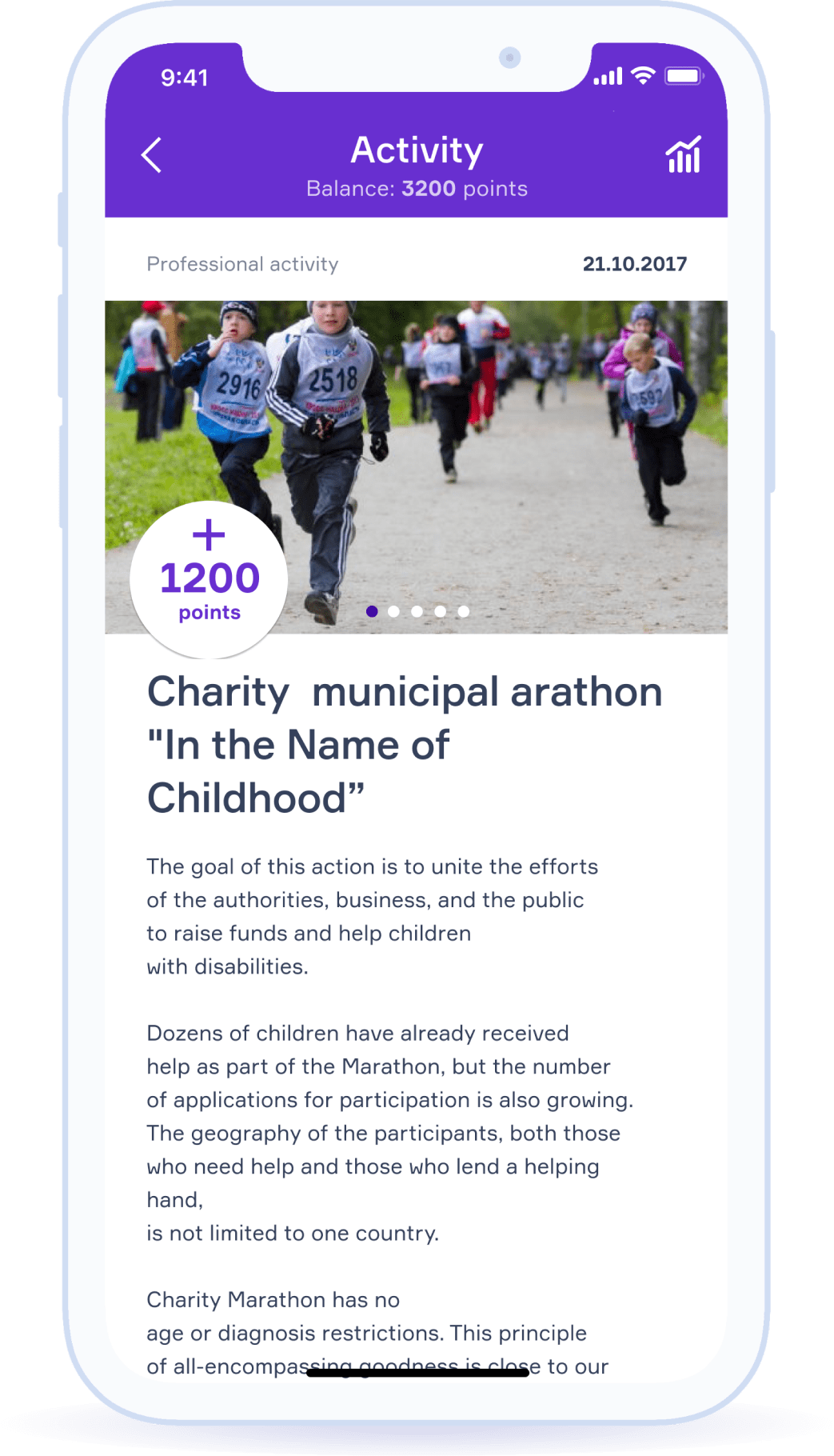 Participation in various events and earning points, confirmation of participation with QR code/test code