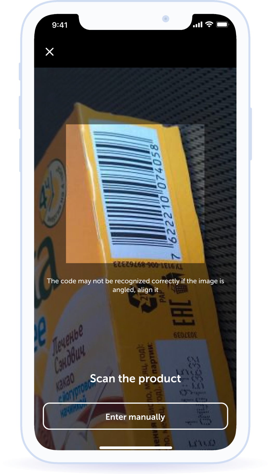 Scanning product barcodes, including labeled products