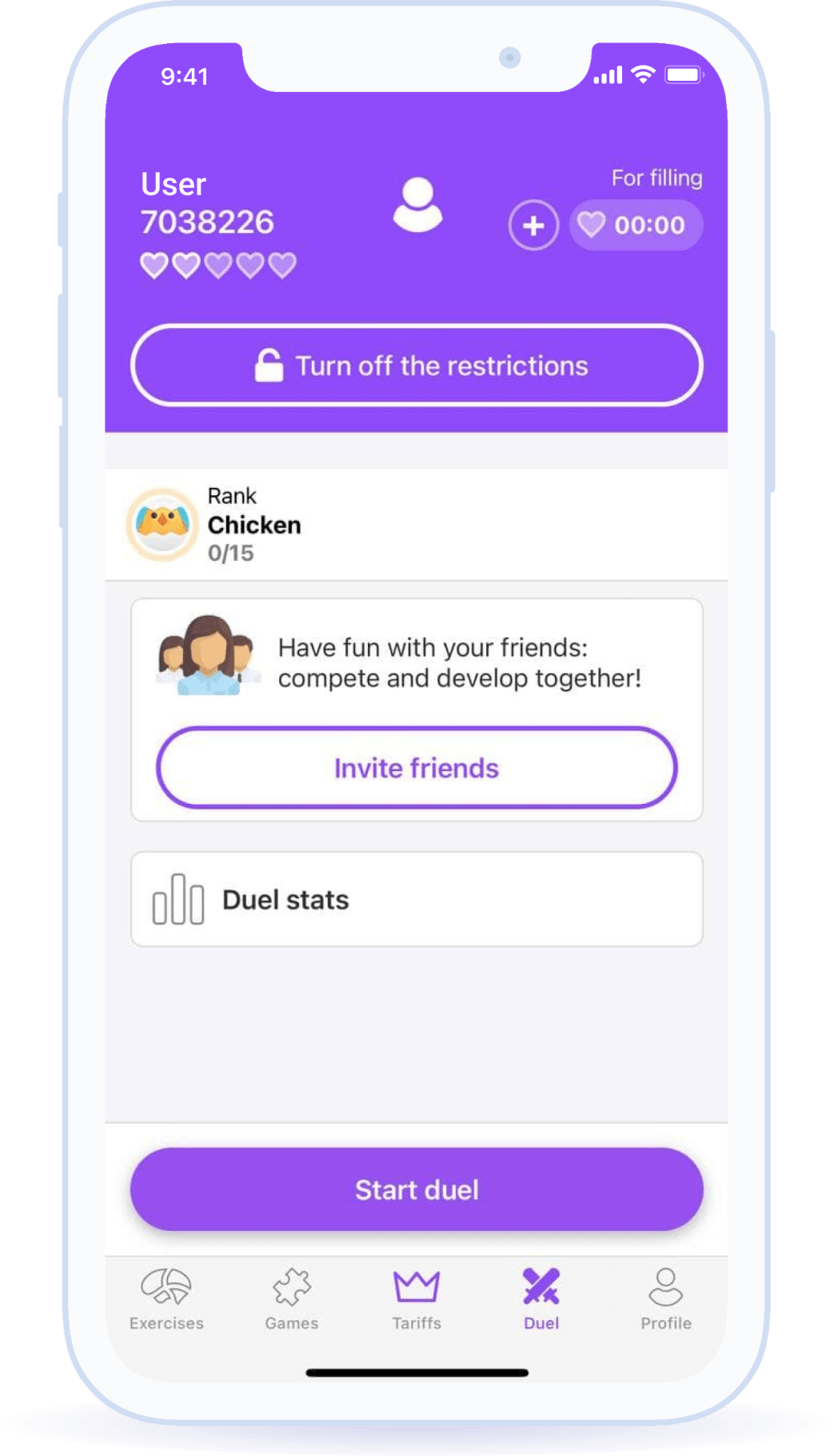 Tracking the user's progress, individual Performance Index in the personal cabinet