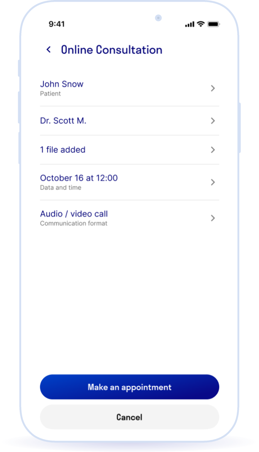 Doctor consultations via telemedicine service: calls, messages, and file exchange