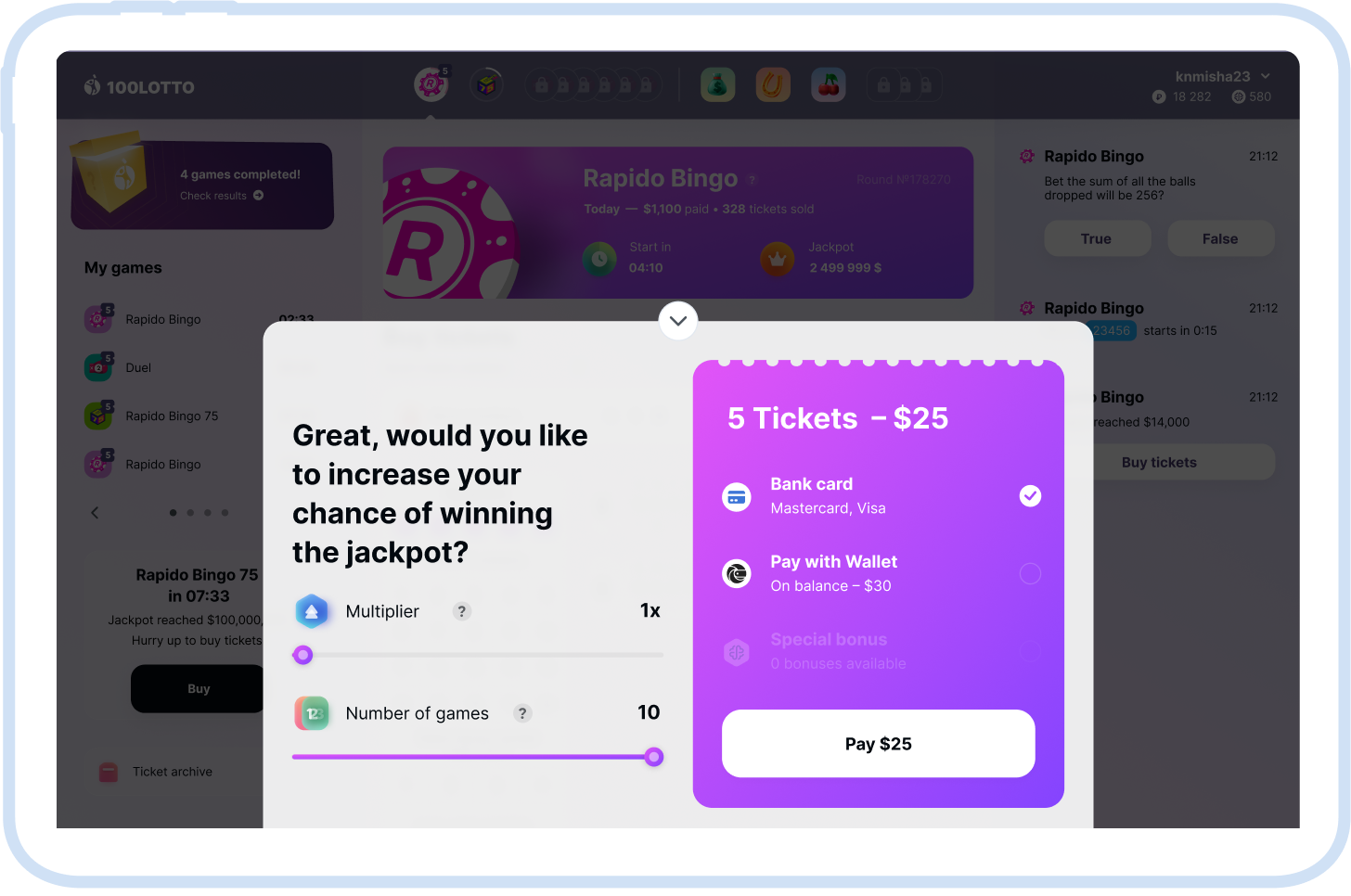 Interactive ticket selection and payment