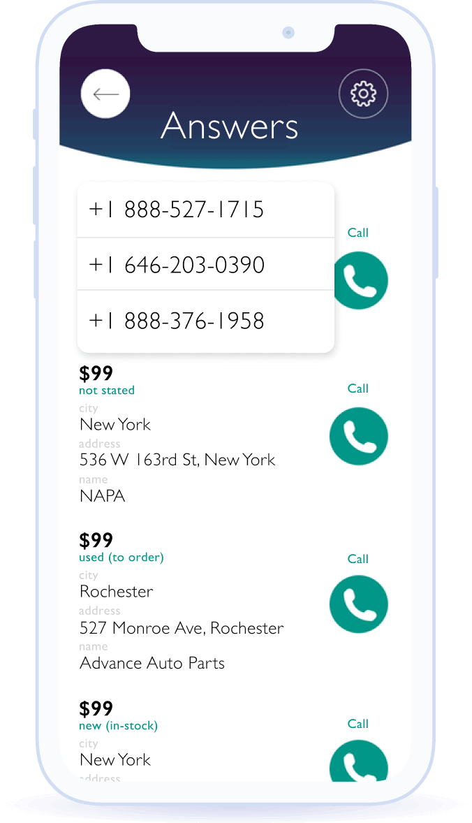 Buying and selling car parts