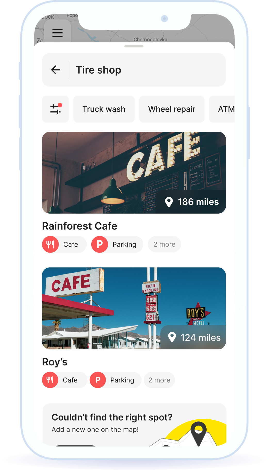 Maps of useful locations along with their open hours, cost of services, and contacts.