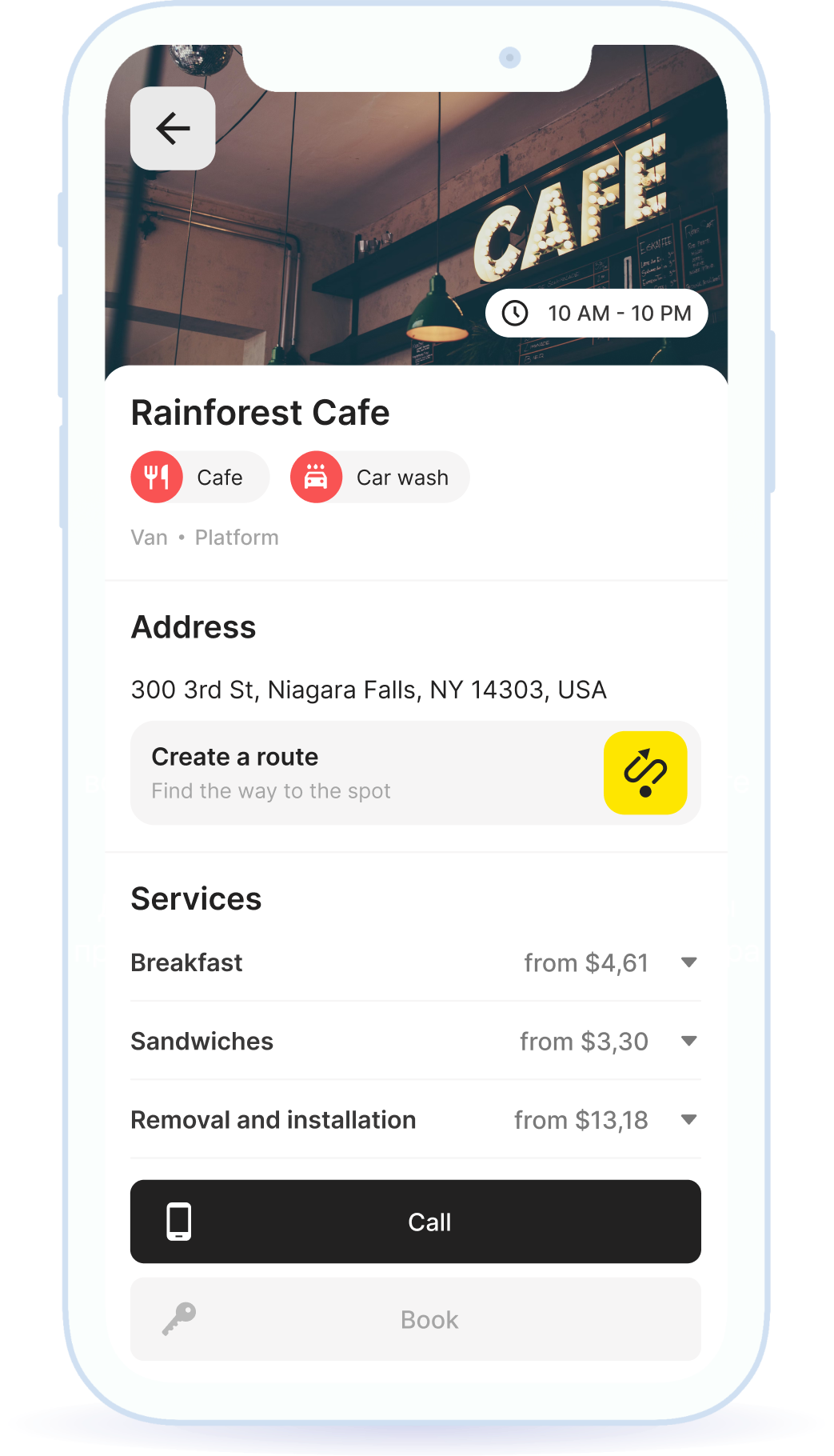 Services booking: Ability to connect service providers and schedule a time.