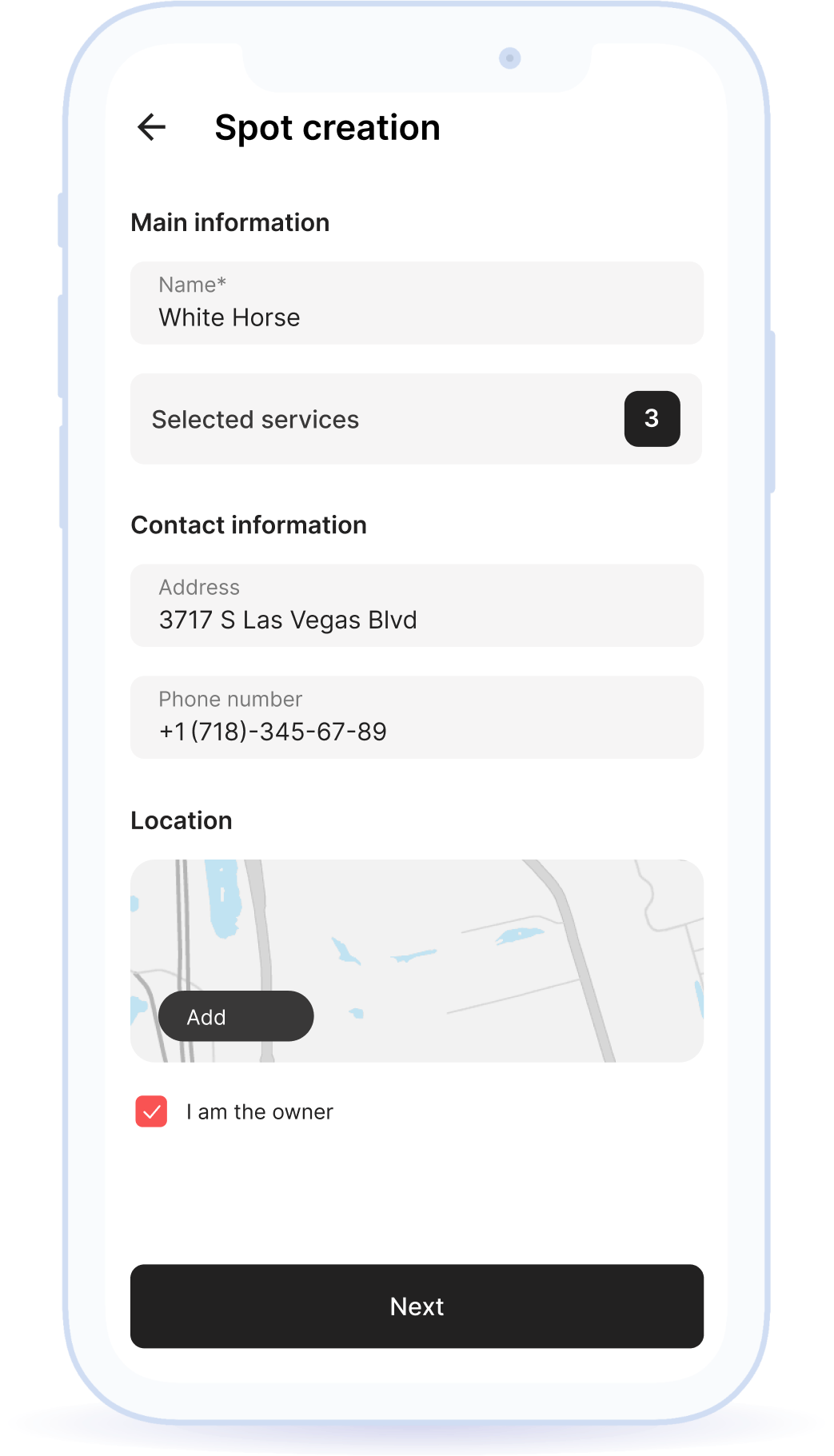 Business owners can add their locations to the map to offer services and interact with drivers.