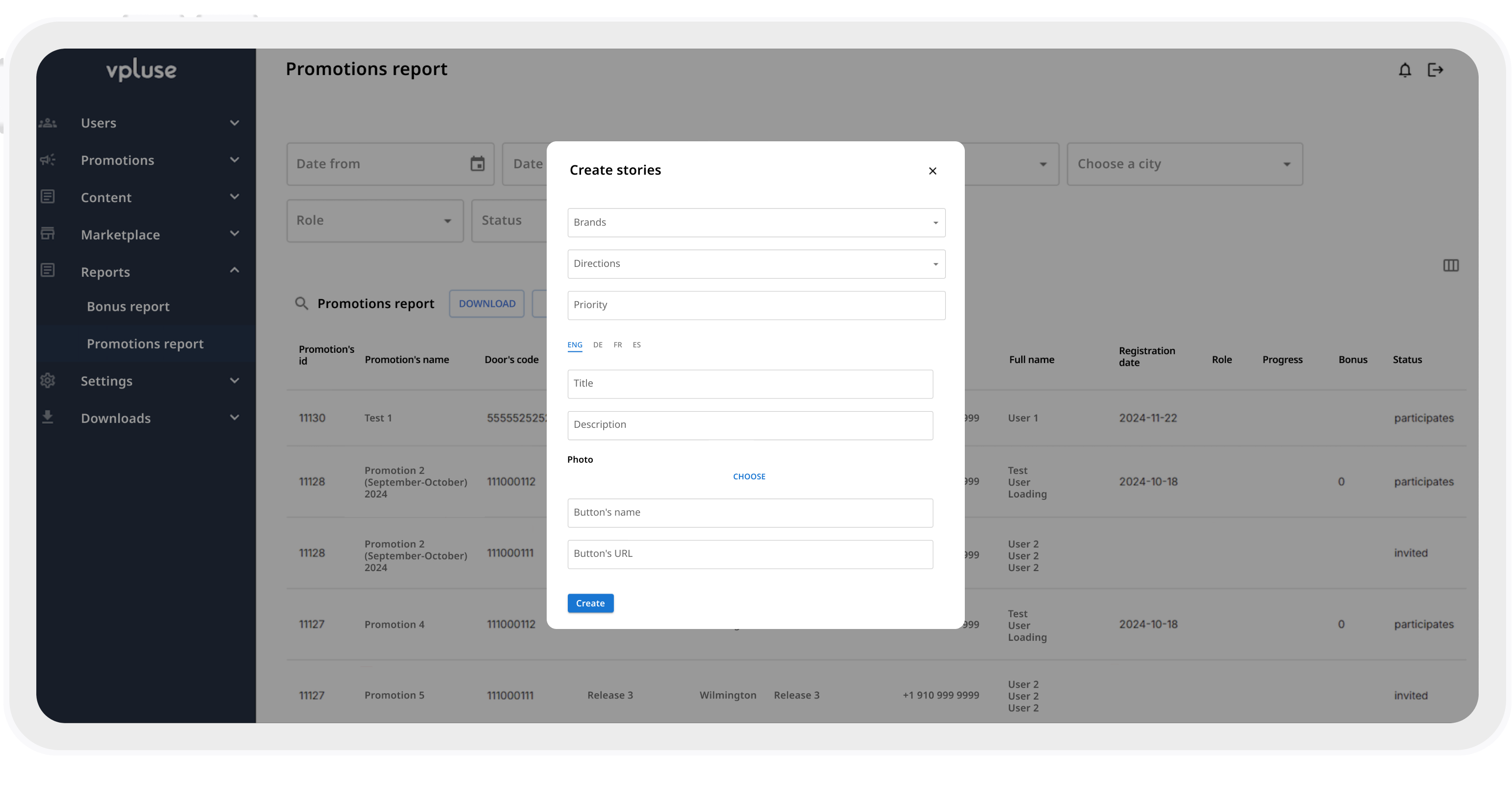 Creating banners and Stories, news and notifications