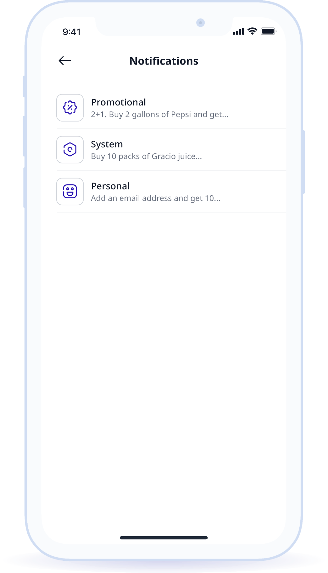 System and personal notification settings