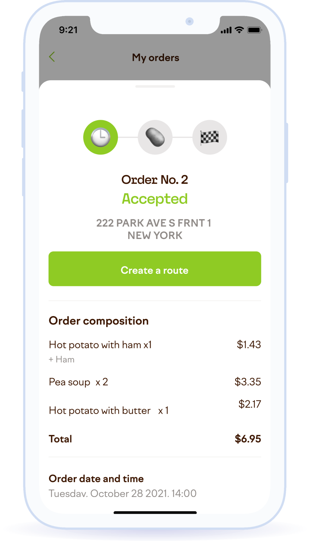 Information about the order and its status