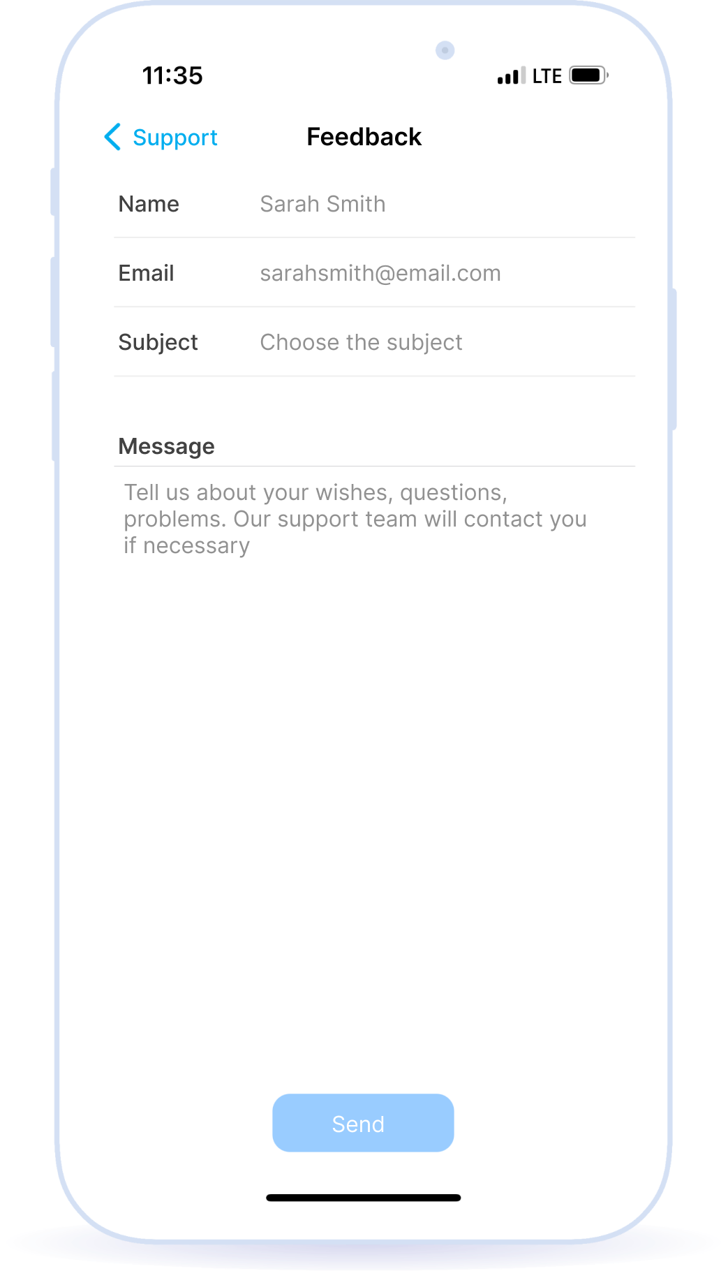 Contacting customer support