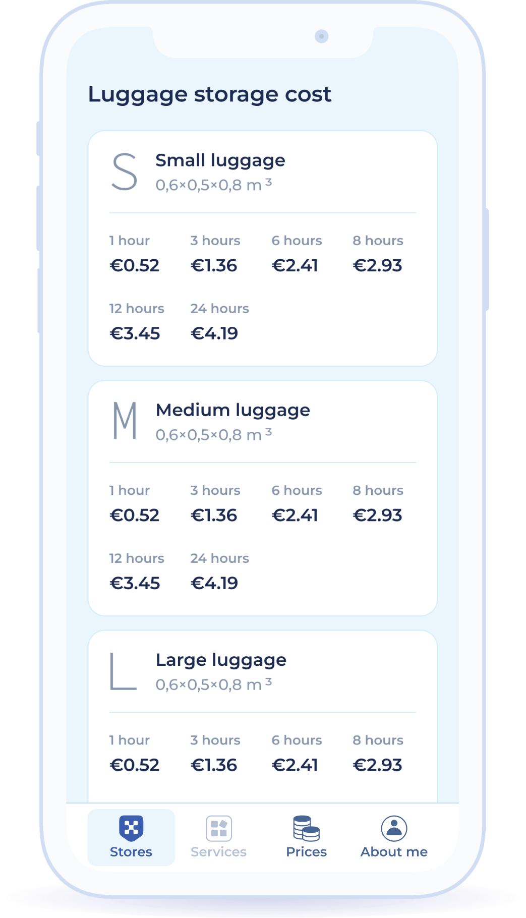 Baggage storage fees
