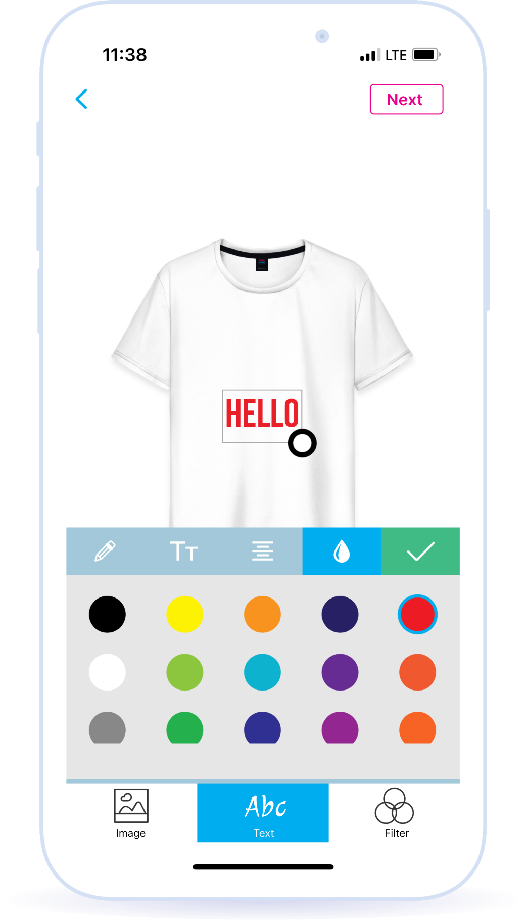 Creating a customized design in the online constructor