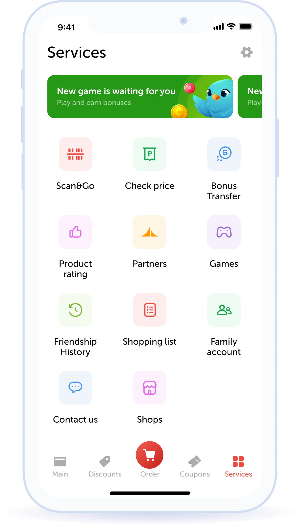 Transfer of bonuses, family account and other services