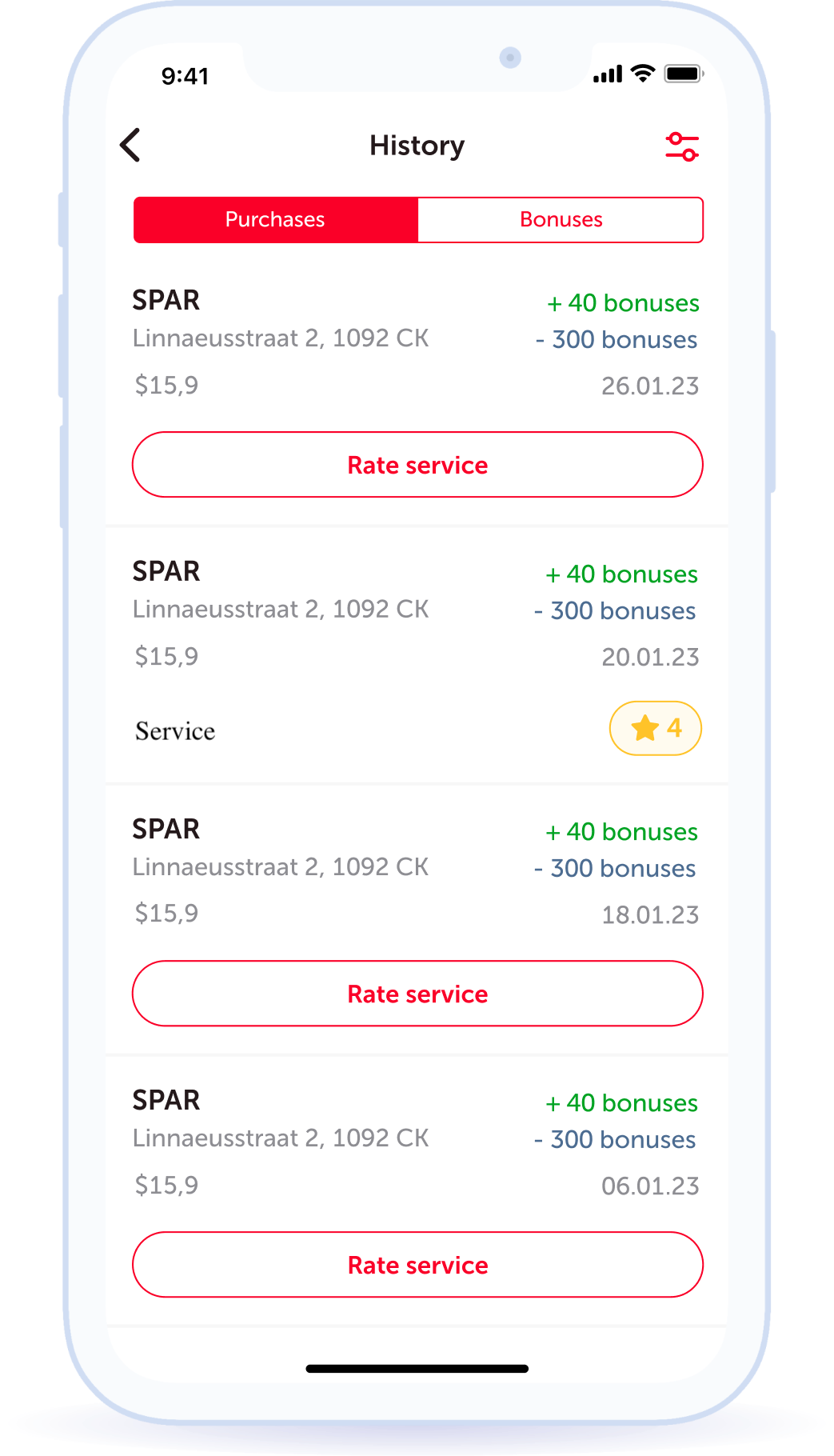 Purchase history, receipts, and progress on achievements