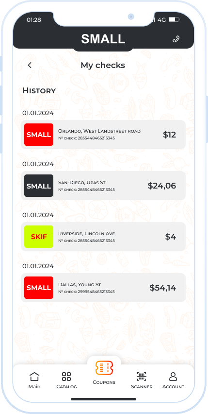Purchase history and receipts